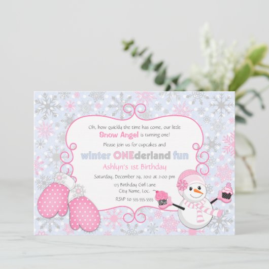 Aangepaste winter, eerste dag van geboorte kaart (Staand voorkant)