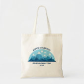 Aangepaste Winter Familie Reünie Blauwe besneeuwde Tote Bag (Voorkant)