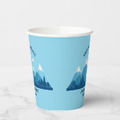 Aangepaste Winter Familie Reünie Party Blue Mounta Papieren Bekers (Links)