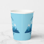 Aangepaste Winter Familie Reünie Party Blue Mounta Papieren Bekers (Rechts)