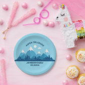 Aangepaste Winter Familie Reünie Party Blue Mounta Papieren Bordje (Feest)