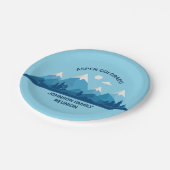 Aangepaste Winter Familie Reünie Party Blue Mounta Papieren Bordje (Gekanteld)