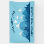 Aangepaste Winter Familie Reünie Party Blue Mounta Spandoek (Verticaal)