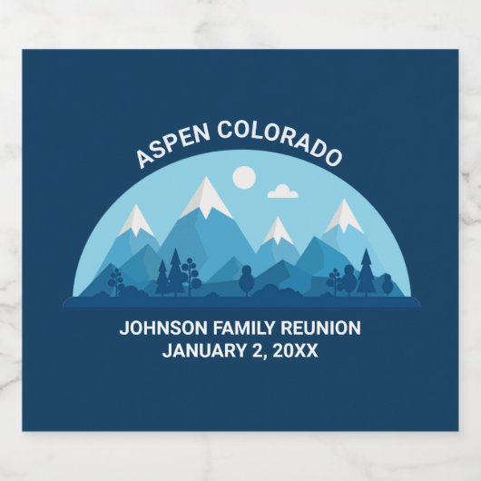 Aangepaste Winter Familie Reünie Party Snowy Mount Bier Etiket (Enkel label)