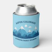 Aangepaste Winter Familie Reünie Party Snowy Mount Blikjeskoeler (Blikje Voorkant)