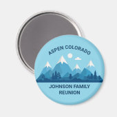 Aangepaste Winter Familie Reünie Party Snowy Mount Magneet (Voorkant / Achterkant)