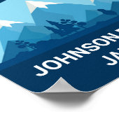 Aangepaste Winter Familie Reünie Party Snowy Mount Poster (Hoek)