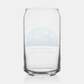 Aangepaste Winter Family Cabin Blue Snowy Mountain Blikvorm Glas (Achterkant)