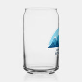 Aangepaste Winter Family Cabin Blue Snowy Mountain Blikvorm Glas (Rechts)