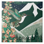 Aangepaste Winter Forest Groene kolibrie Tegeltje (Voorkant)