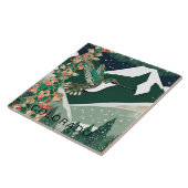 Aangepaste Winter Forest Groene kolibrie Tegeltje (Zijkant)