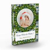 Aangepaste Winter Groen Grijs Kerst Decor Gift Fotoblokken (Links)