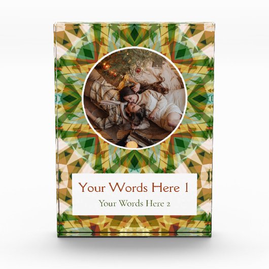 Aangepaste Winter Groene Herfst Bruin Star Christm Fotoblokken (Voorkant)