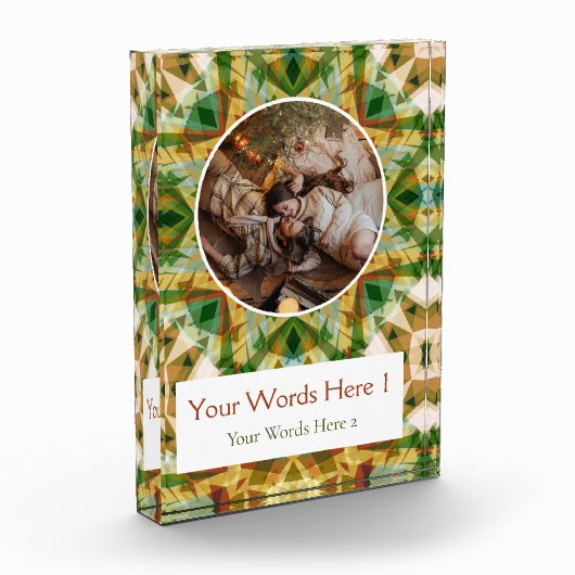 Aangepaste Winter Groene Herfst Bruin Star Christm Fotoblokken (Links)