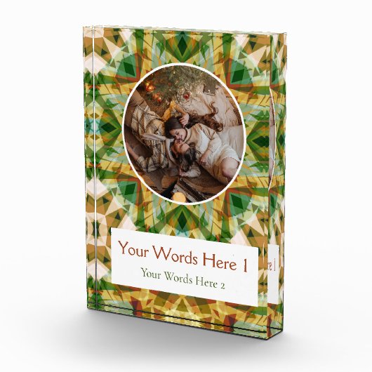 Aangepaste Winter Groene Herfst Bruin Star Christm Fotoblokken (Rechts)