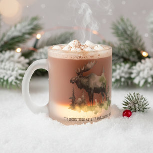 Aangepaste Winter Lodge Frosted Familie Matglas Koffiemok