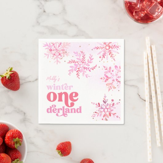 Aangepaste Winter Onederland Paper Party servetten (Insitu)