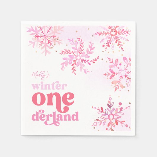 Aangepaste Winter Onederland Paper Party servetten (Voorkant)