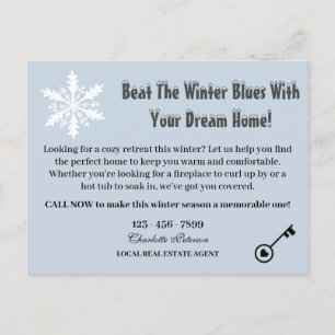 Aangepaste winter onroerend goed marketing landbou feestdagenkaart