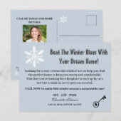 Aangepaste winter onroerend goed marketing landbou feestdagenkaart (Voorkant / Achterkant)