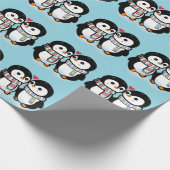 Aangepaste Winter Pinguïn Liefde Cadeaupapier (Hoek)