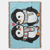 Aangepaste Winter Pinguïn Liefde Deken (Voorkant Verticaal)