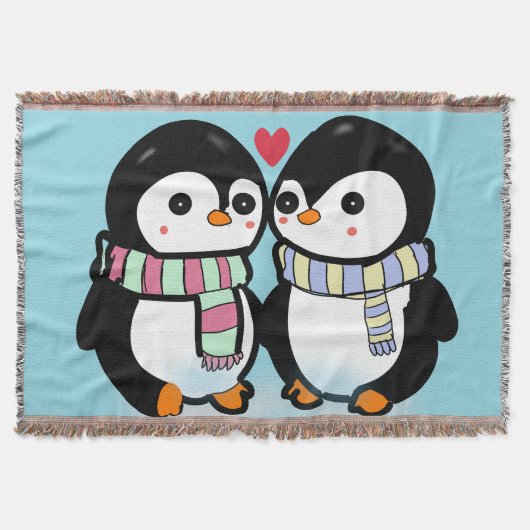 Aangepaste Winter Pinguïn Liefde Deken (Voorkant)