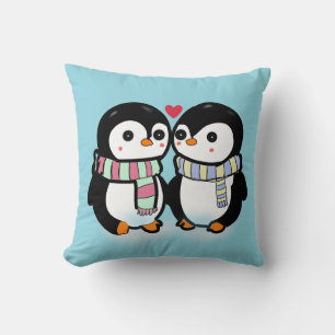 Aangepaste Winter Pinguïn Liefde Kussen