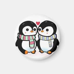 Aangepaste Winter Pinguïn Liefde Magneet