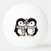 Aangepaste Winter Pinguïn Liefde Pingpongbal (Voorkant)