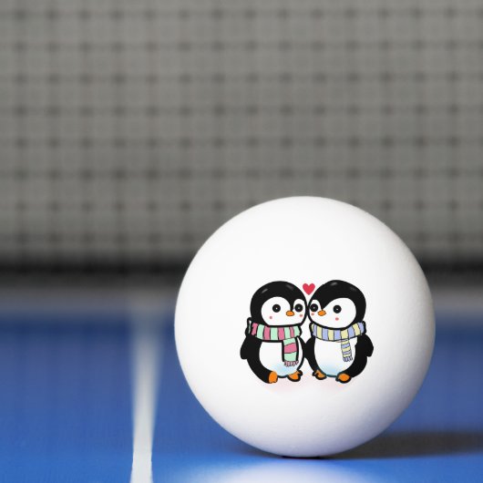 Aangepaste Winter Pinguïn Liefde Pingpongbal (Net)