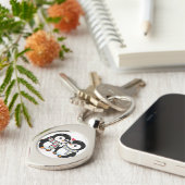 Aangepaste Winter Pinguïn Liefde Sleutelhanger (Zijkant)