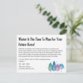 Aangepaste winter seizoensgebonden vastgoedmarketi briefkaart (Staand voorkant)