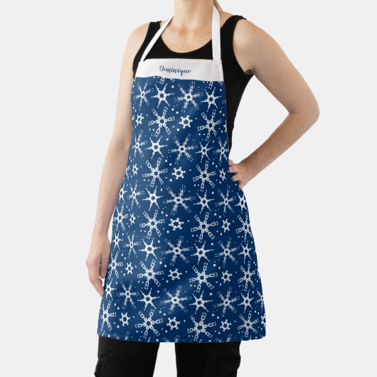 Aangepaste Winter Snowflake All-Over Print Schort (Insitu)