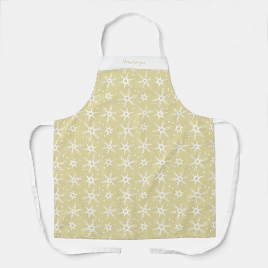 Aangepaste Winter Snowflake All-Over Print Schort (Voorkant)