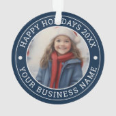 Aangepaste winter thema zakelijke vakantie groeten ornament (achterkant)