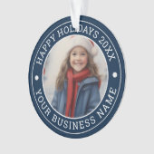 Aangepaste winter thema zakelijke vakantie groeten ornament (voorkant)