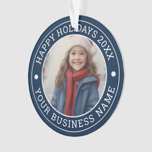Aangepaste winter thema zakelijke vakantie groeten ornament (voorkant)