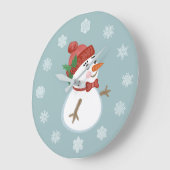 Aangepaste Winter Vakantie Kerstmis Sneeuwman Grote Klok (Hoek)
