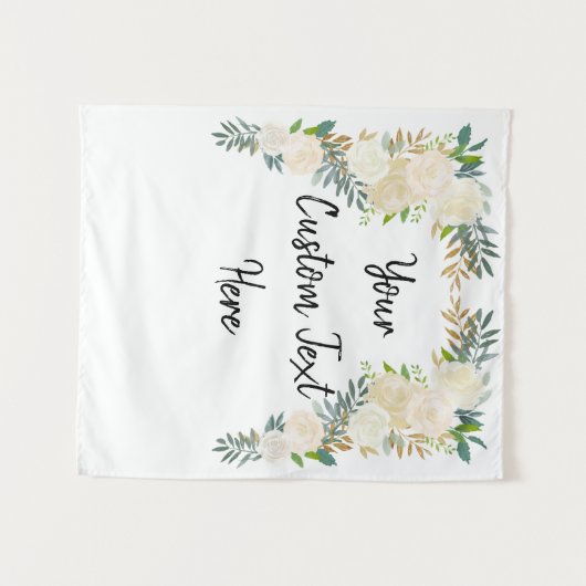 Aangepaste Winter Wedding Greenery Photo Booth Pro Wandkleed (Voorkant (horizontaal))