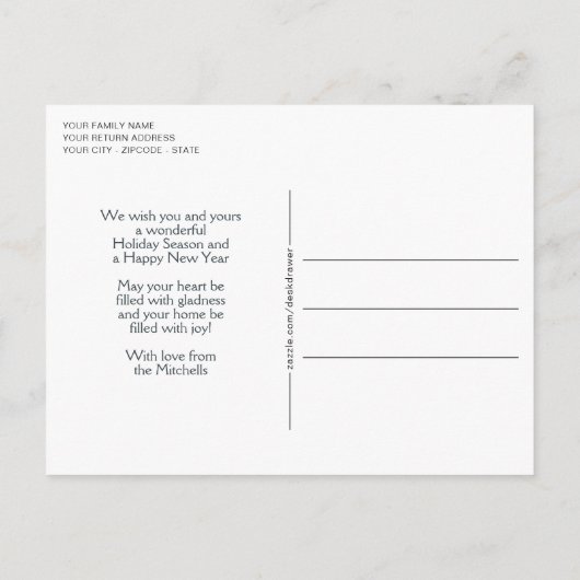 Aangepaste Winter Wonderland Landschapskunst Schil Briefkaart (Achterkant)