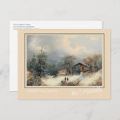 Aangepaste Winter Wonderland Landschapskunst Schil Briefkaart (Voorkant / Achterkant)