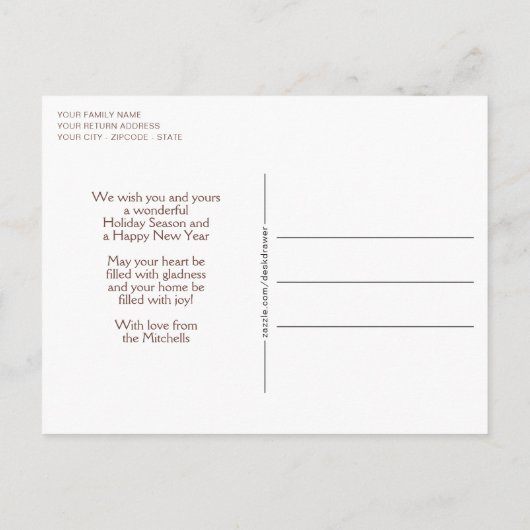 Aangepaste Winter Wonderland Landschapskunst Schil Briefkaart (Achterkant)