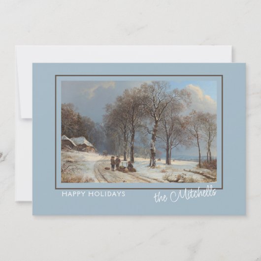 Aangepaste Winter Wonderland Landschapskunst Schil Feestdagenkaart (Voorkant)