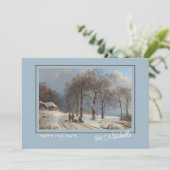 Aangepaste Winter Wonderland Landschapskunst Schil Feestdagenkaart (Staand voorkant)