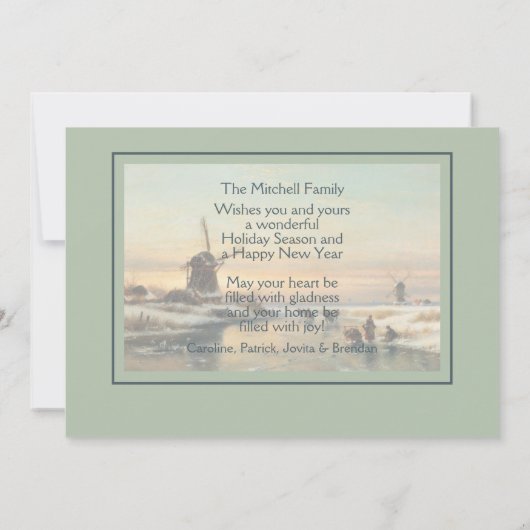 Aangepaste Winter Wonderland Landschapskunst Schil Feestdagenkaart (Achterkant)