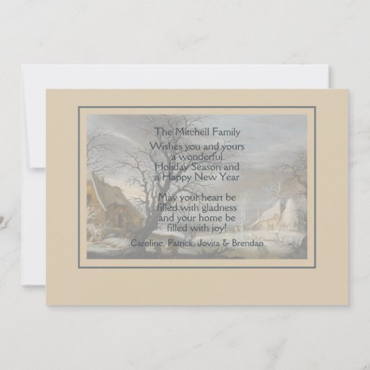 Aangepaste Winter Wonderland Landschapskunst Schil Feestdagenkaart (Achterkant)