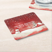 Aangepaste Winter Wonderland Scene Kerstmis Sneeuw Kartonnen Onderzetters (Schuin)