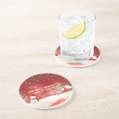 Aangepaste Winter Wonderland Scene Kerstmis Sneeuw Zandsteen Onderzetter (Zijkant)