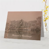 Aangepaste Winter Wonderland Vintage Kerst Sfeervo Kaart (Gele Bloem)